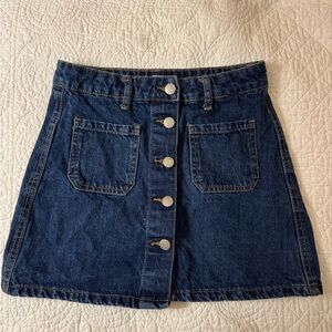 Bershka Dark Blue Structured Denim Mini Skirt